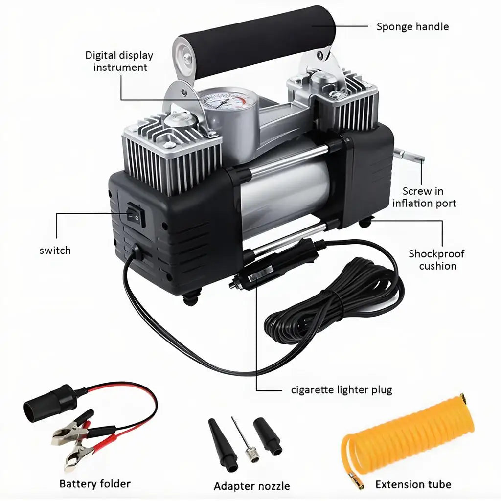 12V Heavy Duty 150PSI Portable Air Compressor Car Tire Inflator Electric Pump Auto For Car Motorcycle Bicycle Balls