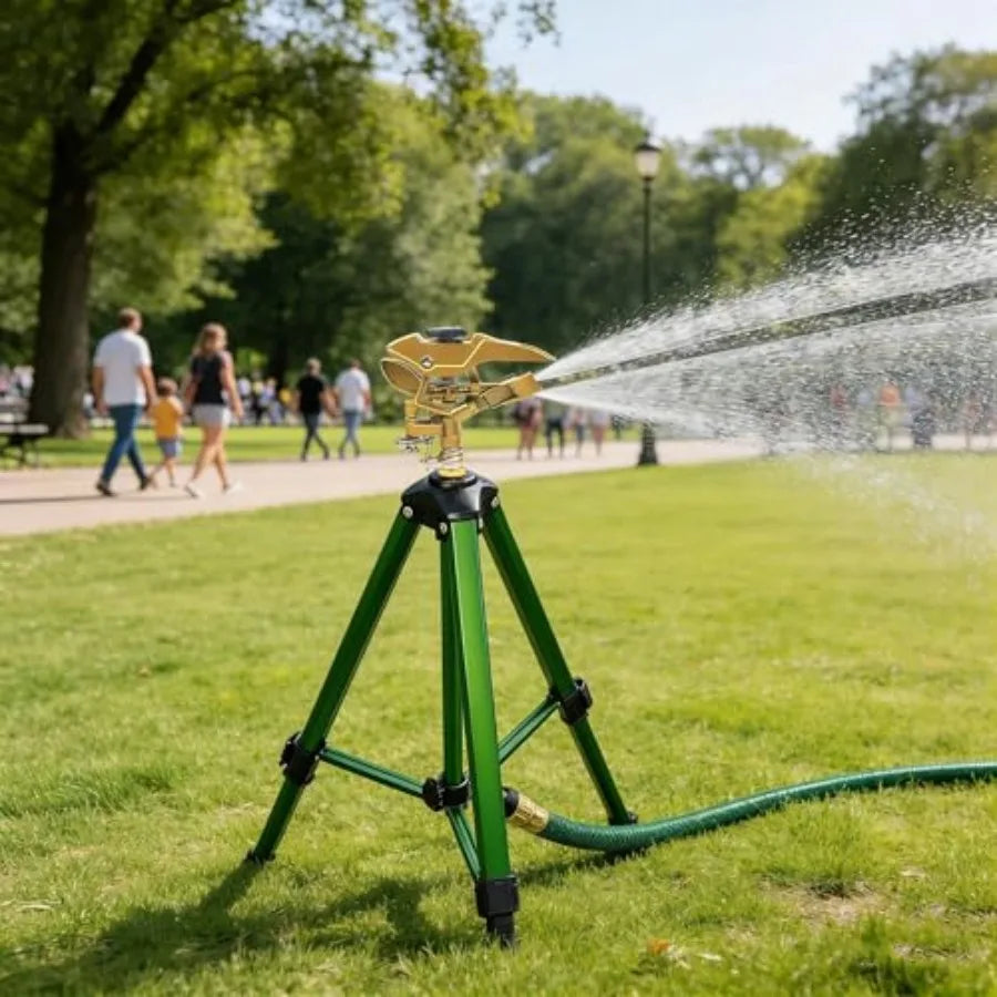 Pack Impact Sprinkler on Tripod Rotating Water Sprinklers for Yard Lawn and Garden Heavy Duty 360 Degree Irrigation Sprinkler w