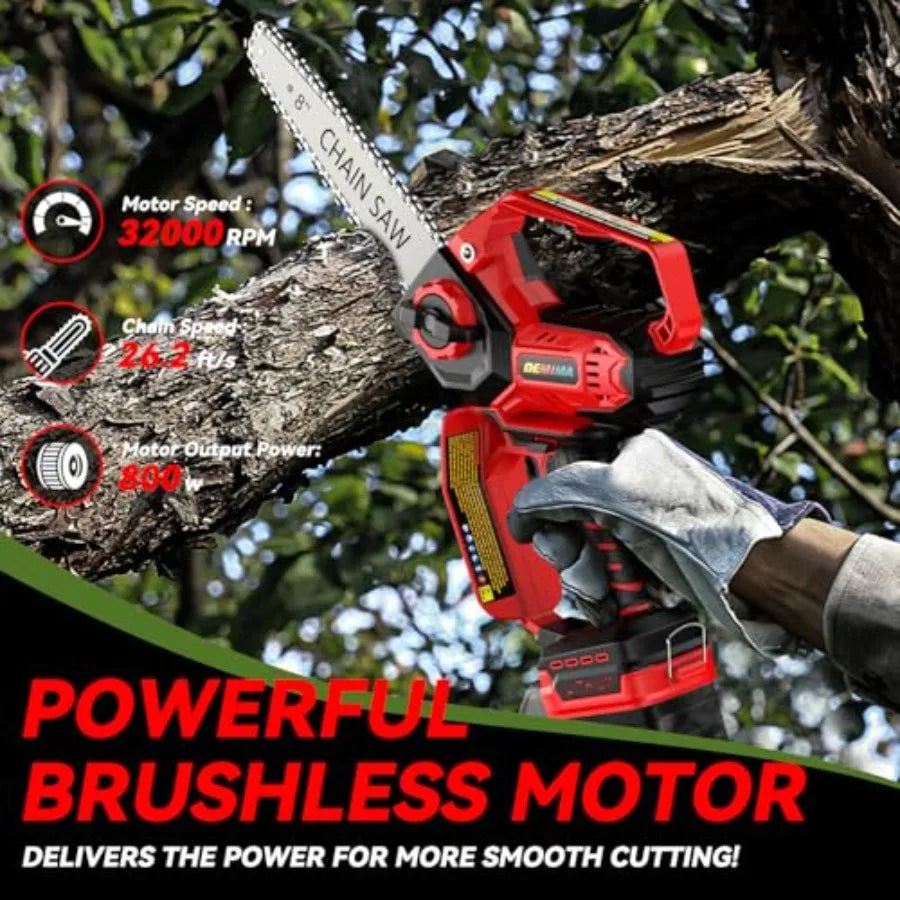Mini Chainsaw for Miwaukee M18 Battery 8-Inch and 6-Inch 2-IN-1 Cordless Electric Chain saw with Brushless Motor and Auto-Oiler
