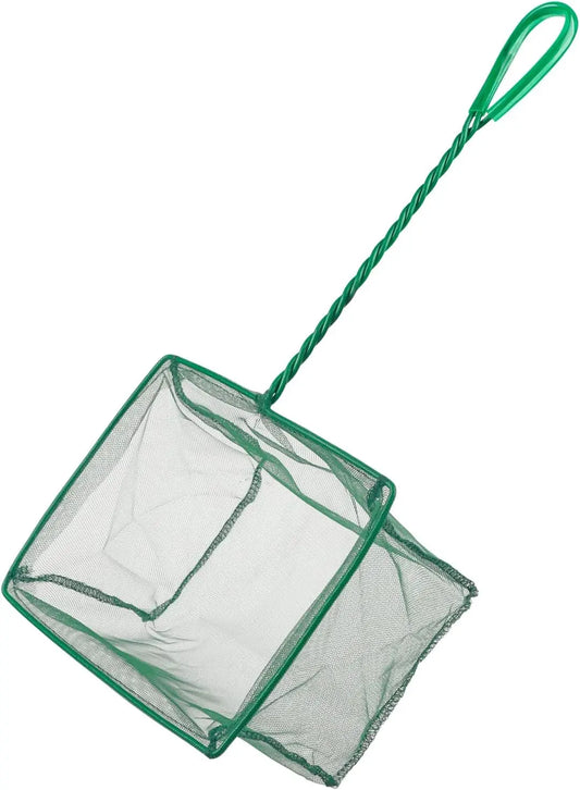 Aquarium Fish Net with Braided Metal Handle for Cleaning Tanks and Ponds