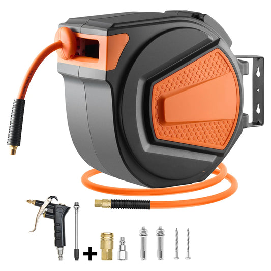 Retractable Air Hose Reel With Auto Rewind Enclosed PP Reel
