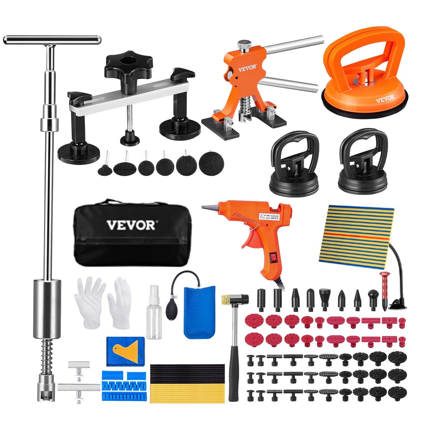 SucceBuy 107 PCS Dent Removal Kit, Paintless Dent Repair Kit Suction Cup Dent Puller for Auto Body Dents, Hail Damage, Door Ding