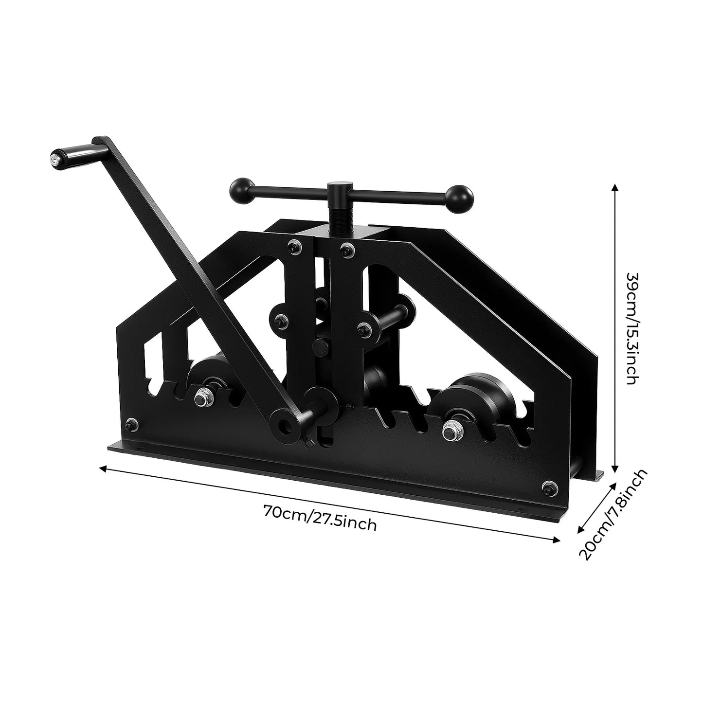 Manual Metal Tube Bender Machine, 1-1/4" To 2" Roller Stretcher Shrinker Bench Bending Set,  for Flats, C Channel, Square